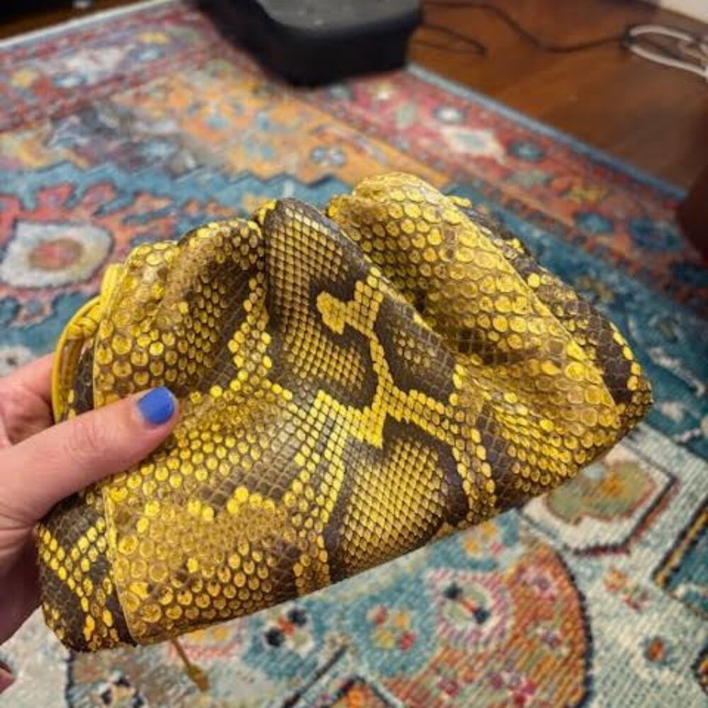 Bottega Veneta Small The Pouch Python-Embossed Le… - image 4